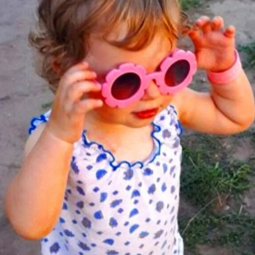 NEW! Kids Round Flower Sunglasses, Cute Daisy Glasses for Toddler Girls …